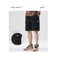thumbnail image 3 of 2024 pantalones cortos de trabajo para hombres, pantalones casuales de pierna recta de color caqui de verano, pantalones medio holgados de moda japoneses, 3 of 5