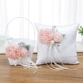 thumbnail image 3 of GadgetVLot Pink Flower Basket Ring Pillow Home Organizers Decorate Romantic Ivory White Cute Wedding Party Decoration, 3 of 12