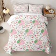 thumbnail image 2 of Erosebridal Pink Strawberry Bed Spread Queen for Girls, Colorful Floral Queen Coverlet Set, 3-Piece 1 Quilt and 2 Pillowcases, 2 of 7