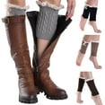 thumbnail image 6 of Yokua Women Cable Knitted Boot Cuffs Lace Trim Double Button Short Socks Leg Warmers, 6 of 8