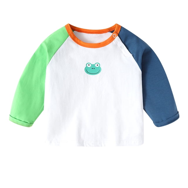 Gibobby Blusa Casual Para Niños Niños niños pequeños bebés niños niñas manga larga algodón lindo dibujos animados animales Patchwork camiseta blusa Tops trajes ropa(Anaranjado, 6-12 Meses)