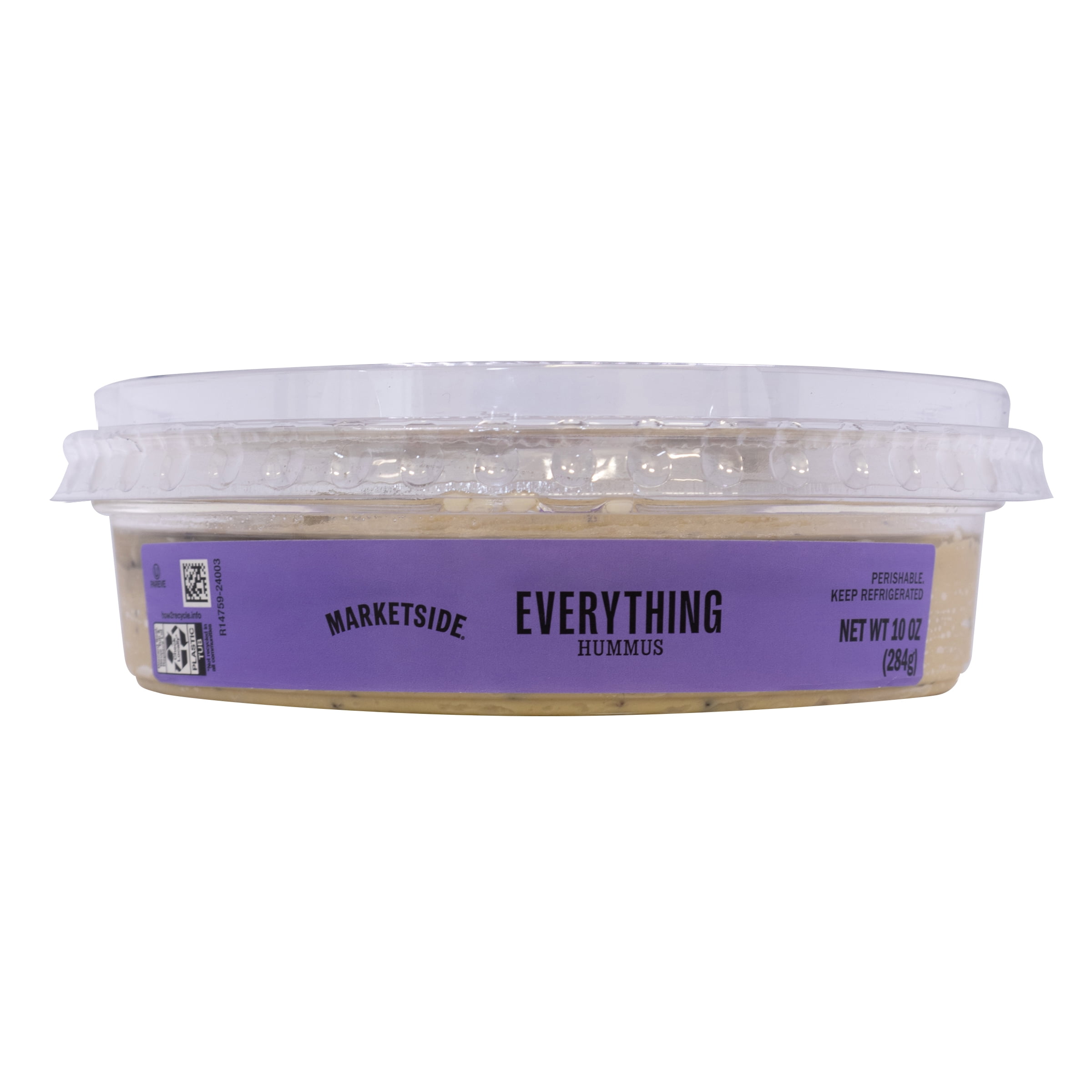Marketside Gluten-Free Everything Hummus 10 oz, Ready to Eat, Resealable Cup, 2 Tbsp. (28g) Servings