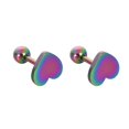 thumbnail image 1 of 2 Pcs Boucles d'Oreilles en Forme de Cœur pour Femmes, Boucles d'Oreilles à Vis d'Amour, Perçage, Tragus, 1 of 3