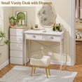 thumbnail image 3 of Escritorio ThreeHio pequeño blanco para dormitorio infantil con cajones, 3 of 7