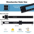 thumbnail image 2 of Precision Pocket Woodworking Ruler 12 Inch Marking Measuring Ruler Professional Woodworking Tools Ruler Metal Construction Ruler Inch and Metric Ruler Slide Ruler Learning Ruler with Slide Stops, 2 of 9
