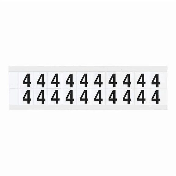 Brady Number Label, 4, 3/4in.Hx21/32in.W, Vinyl 9712-4