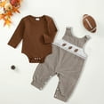 thumbnail image 2 of Curenmufel Boy Outfits Winter Baby Boy Clothes Fall Winter Outfits New to The Outfit Toddler Baby Boy Clothes Set 0 3 6 9 12 18 24 Months (Brown,3-6 Months), 2 of 5