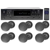 6000w 6) Zone, Home Theater Bluetooth Receiver (12) Black 6.5" Ceiling Speakers