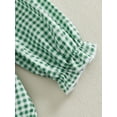 thumbnail image 6 of ZINTAOZT Newborn Baby Girls Christmas Clothes Plaid Bubble Romper Long Sleeve Smocked Jumpsuit One Piece Bodysuit Outfit, 6 of 8