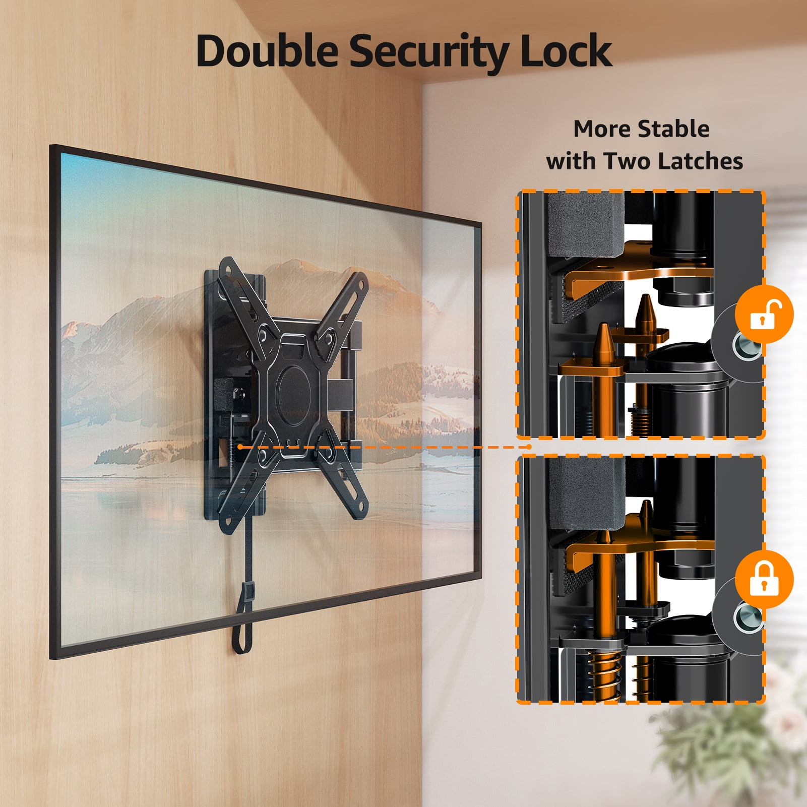 MOUNT PRO Full Motion Lockable RV TV Mount - Fits 13-43 Inch TVs, Max 33LBS, VESA 200x200mm - Perfect for Camper, Truck, Trailer, Marine Boat, Motor Home