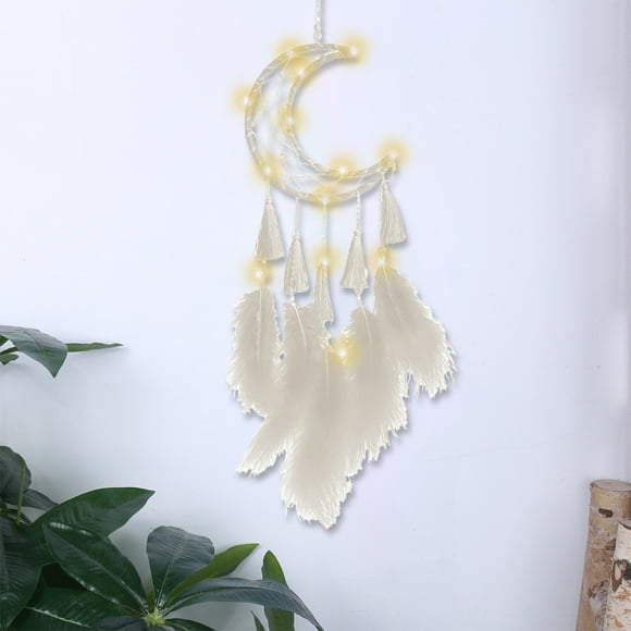 Aursykel Attrape-Rêves Cadeau de Guérison Pendentif Décoratif pour Chambre et Salon Filet de Rêve avec Plumes Symbolise la Protection contre les Mauvaises Herbes et Ajoute du Style