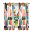 thumbnail image 6 of Yayeee Window Curtains Set of 2 for Living Room Light Filtering 63"x52", Beige Abstract, 6 of 7