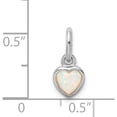 thumbnail image 4 of Sterling Silver Rhodium Plated Lab Created Opal Heart Pendant Made In Thailand qp5097, 4 of 5