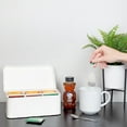 thumbnail image 5 of AuldHome Design Farmhouse Tea Bag Box (White), Vintage Retro Style Enamelware Tea Storage Tin, 5 of 10