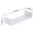 thumbnail image 2 of Estantes de baño de plástico blanco para montaje en pared, ventosa en forma de U, estantes de pared flotantes, suministros de ducha (centro), 2 of 5