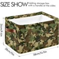 thumbnail image 4 of Storage Basket Green Military Camouflage Storage Bin with Handle , Large Storage Cube Collapsible for Shelves Closet Bedroom Living Room 2PCS Decor Gifts, 4 of 7