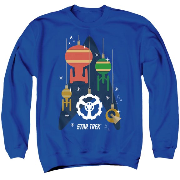 Star Trek Ship Bauble Christmas Unisex Adult Crewneck Sweatshirt, Royal, 3X-Large
