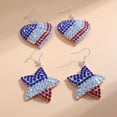 thumbnail image 6 of YYKihy 4th Of July Independence Day Patriotic Earring For Women American Flag Dangle Earrings Patriotic Red White Blue USA Earring Pave Stud, 6 of 7