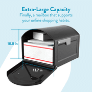 Architectural Mailboxes Centennial Post Mount Mailbox, Black, Extra Large