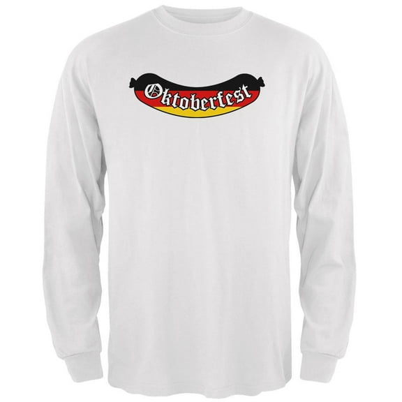 Oktoberfest Greman Flag Bratwurst Mens Long Sleeve T Shirt White LG