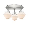 thumbnail image 2 of 916-3C-SN-G531 Innovations Lighting Oxford - 3 Light Flush Mount In Art Deco Style-8 Inches Tall and 18.25 Inches Wide-Satin Nickel Finish-Matte White, 2 of 5