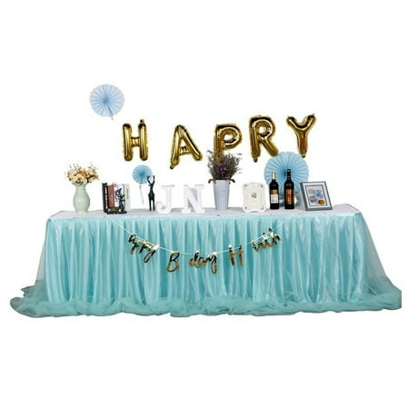 

Solid Color Table Skirt With Starry Sky Yarn Wrinkle Free Ice Silk Table Skirt Table Skirt For Wedding Birthday Halloween Christmas Banquet Champagne -AV-1x0.75m