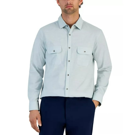 Alfani Long Sleeve Shirt Men's Sz Small Cloud Blue Warren All Cotton