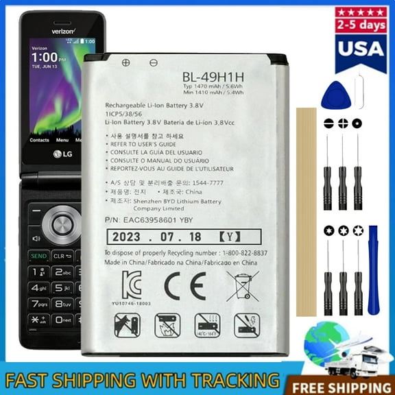 Replacement Battery BL-49H1H for Verizon LG VN220 Exalt 4G LTE LG VN-220 1470mAh Battery 3.8V with Installation Tools