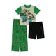 thumbnail image 1 of Pijamas de manga corta para niños de Minecraft, juego de 3 piezas de pijamas para niños Minecraft Ropa de dormir, 1 of 5