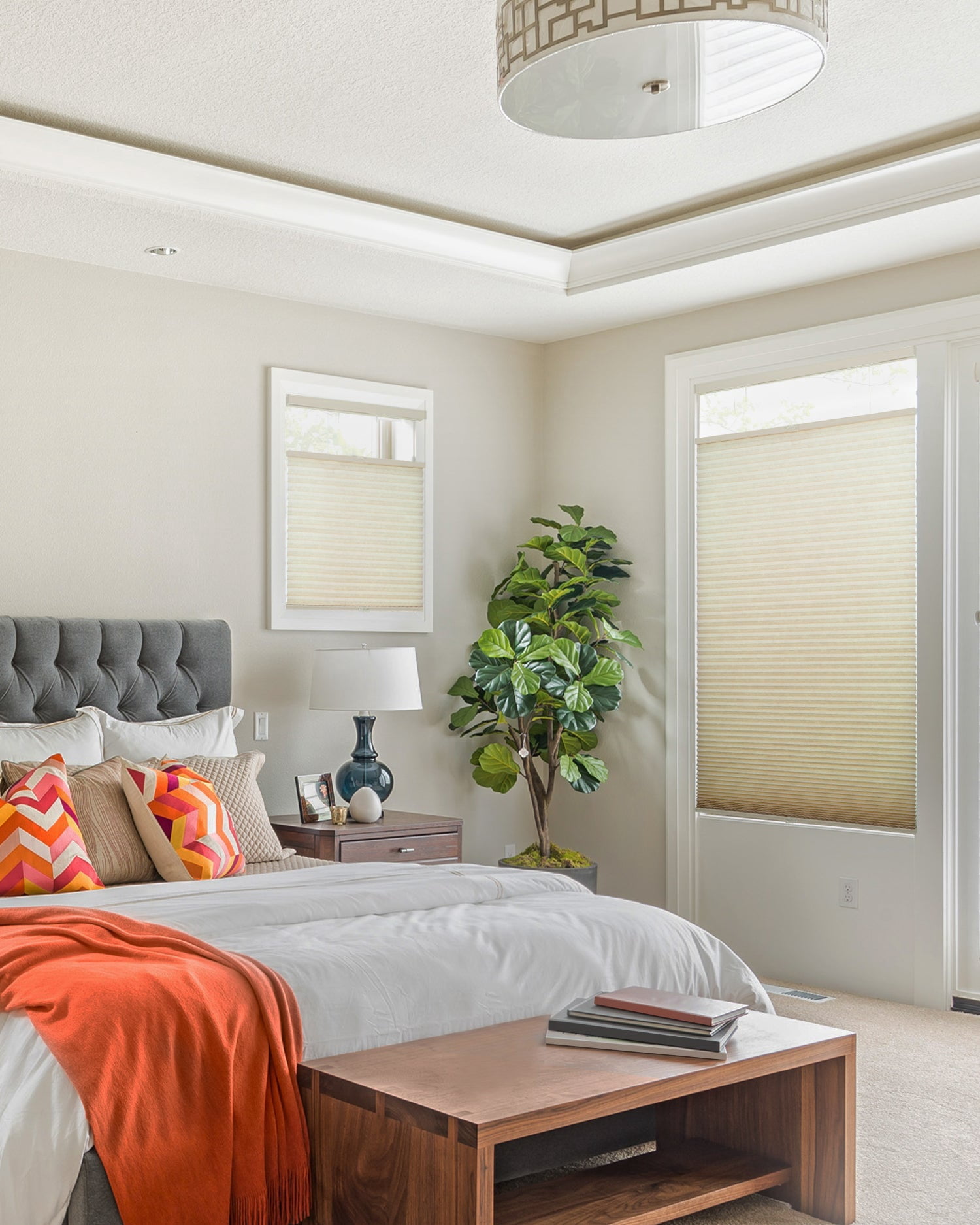 Chicology Cordless Top Down Bottom Up Light Filtering Cellular Shade Ecru 55.75"W x 48"H
