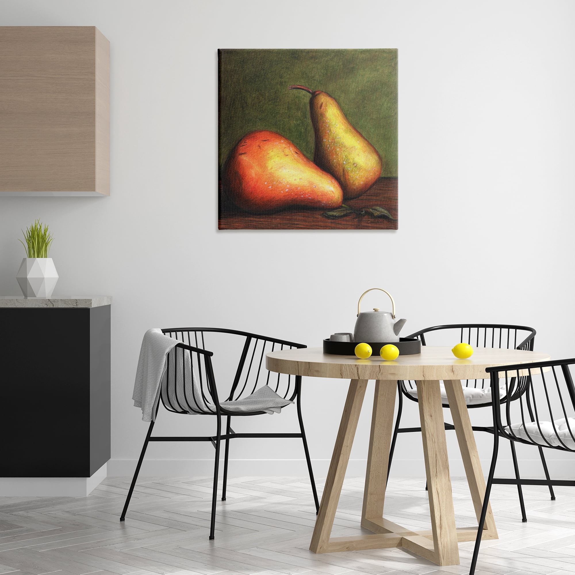 Stupell Industries Pears Still Life Food & Beverage Painting Wrapped Canvas Art Print Wall Art, 30 x 30