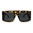 thumbnail image 3 of Lunettes de Soleil Rétro à Tige Plate, Uniques, Épaisses, Style Temple Mafioso, Écaille, Noir, 3 of 4