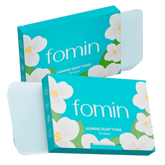FOMIN - Paper Soap Sheets for Hand Washing - (200 Sheets) Jasmine Portable Travel Soap Sheets, Dissolvable Camping Mini Soap, Portable Soap Sheets