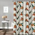 thumbnail image 2 of Orinice  Spring Shower Curtain, Contemporary Style Birds of Paradise Flowers Tropical Garden Blossoms Bedding Plants, Cloth Fabric Bathroom Decor Set with Hooks, 60x72, 2 of 7