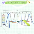 thumbnail image 5 of 6 in 1 Swing Sets for Outside, SHINPT Playground Sets for Backyard, Outdoor Swing Set with Climbing Rope Ladder, Toddler Swing Sets with Disc Swing, Multifunctional Playset for Ages 3-10, 5 of 9