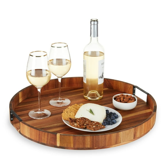 Twine Lazy Susan Wooden Serving Board, Kitchen Turntable, 20 in, Set of 1