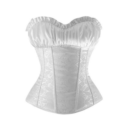 

Glookwis Ladies Slimming Belly Trimmer Casual Bustier Overbust Steel Boned Shaping Bodyshaper Tummy Control Swiss Dots Corset Top Workout Girdle