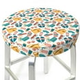 thumbnail image 3 of Balery Travel Elements Fundas de asiento para taburete de bar redondo de tela de terciopelo ajustables que protegen de arañazos y manchas para sillas de 14 a 17 pulgadas.-14 inch, 3 of 7