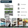thumbnail image 5 of 27" W Commercial Freezer, Commercial Refrigerator Freezer Combo with 3 Adjustable Shelves, -8 ° F~-2 ° F Adjustable Temperature, 18.68 Cu.ft Capacity, for Restuarant Kitchen Shop, 5 of 10