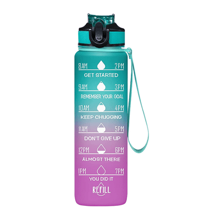 

Water Bottles with Times to Drink Leakproof Free Drinking Motivational Water Bottle Gym and Outdoor Sports Style 3