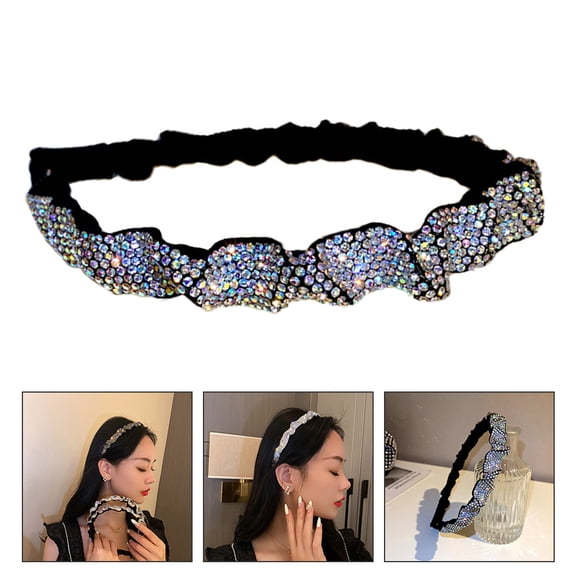 CIMAXIC 1Pc Elegant Rhinestone Hairband with Sturdy Material for Party Decor