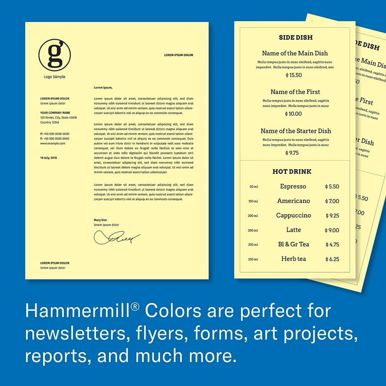Hammermill Colors Recycled Copy Paper - Canary - 96 Brightness - Letter - 8 1/2 Hammermill Colors Recycled Copy Paper - Canary - 96 Brightness - Letter - 8 1/2