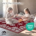 thumbnail image 4 of ODIKA 5'x7' Machine Washable Non-Slip Area Rug, Festive Holiday With Rustic Charm Snowflake High Traffic Rug, Red, 731568, 4 of 5