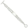 thumbnail image 3 of White Sterling Silver bracelet ID Link, 7.25 in 14 mm, 3 of 3