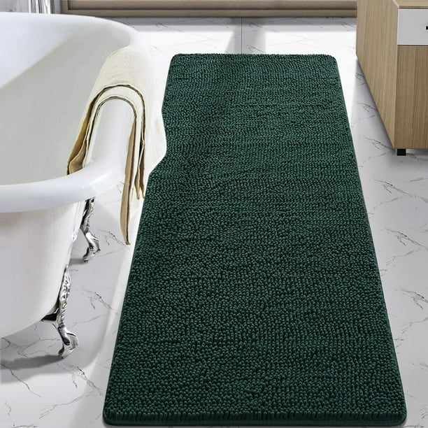 Alfombra de baño LOCHAS Luxury Shaggy, 60 x 180 cm, color verde cazador