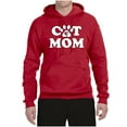 thumbnail image 2 of Wild Bobby, Best Paw Cat Mom, Pop Culture, Unisex Graphic Hoodie Sweatshirt, Red, Large, 2 of 3
