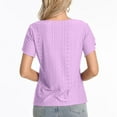 thumbnail image 4 of Otvok 2025 New Womens V-Neck Short-Sleeved Loose Shirt Solid Color Tops, 4 of 6