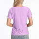 thumbnail image 3 of Tamaño Más Suelto Ajuste Camisetas para las Mujeres con Cuello en V de Manga Corta Suelta Camisa Superior, Poliéster, 3 of 4
