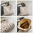 thumbnail image 3 of Guardurnaity Bolso tote de pana rosa con cremallera y estampado de para llevar al hombro, bolso tote pequeño con cremallera. Bolsas de mensajero y de hombro B, 3 of 6