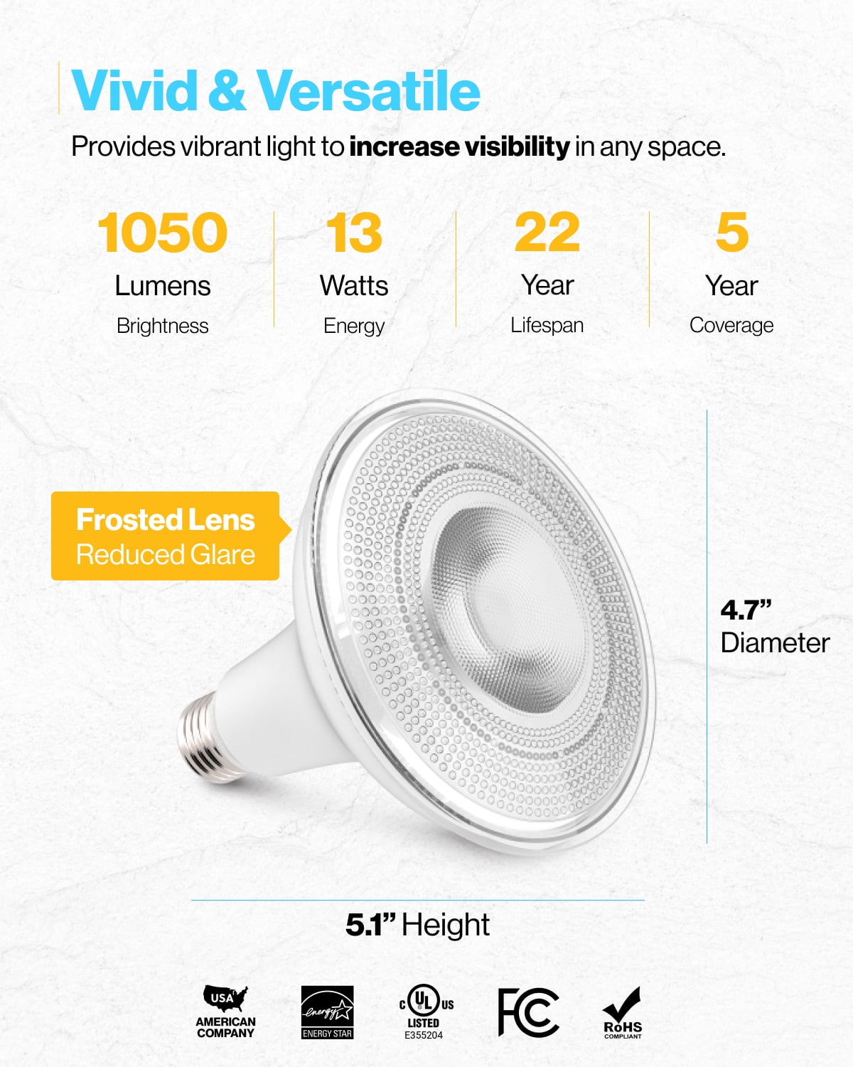 Sunco 12 Pack Outdoor Flood Light Bulb LED PAR38, Exterior Spotlight Bulbs, Weatherproof, 1050 LM, 13W (100W Equivalent), 5000K Daylight, Wet Rated, Dimmable, E26 Base UL